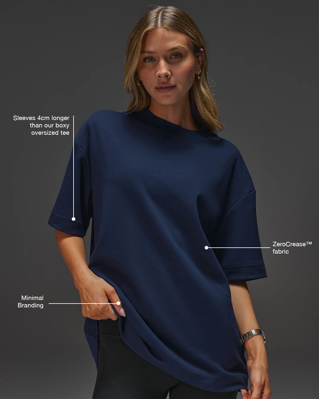 AfterDark ZeroCrease Oversized Tee - Future Navy