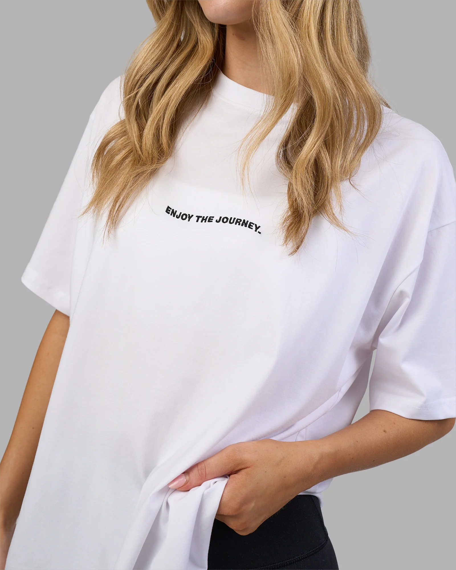 Go-To E.T.J FLXCotton Oversized Tee - White-Black