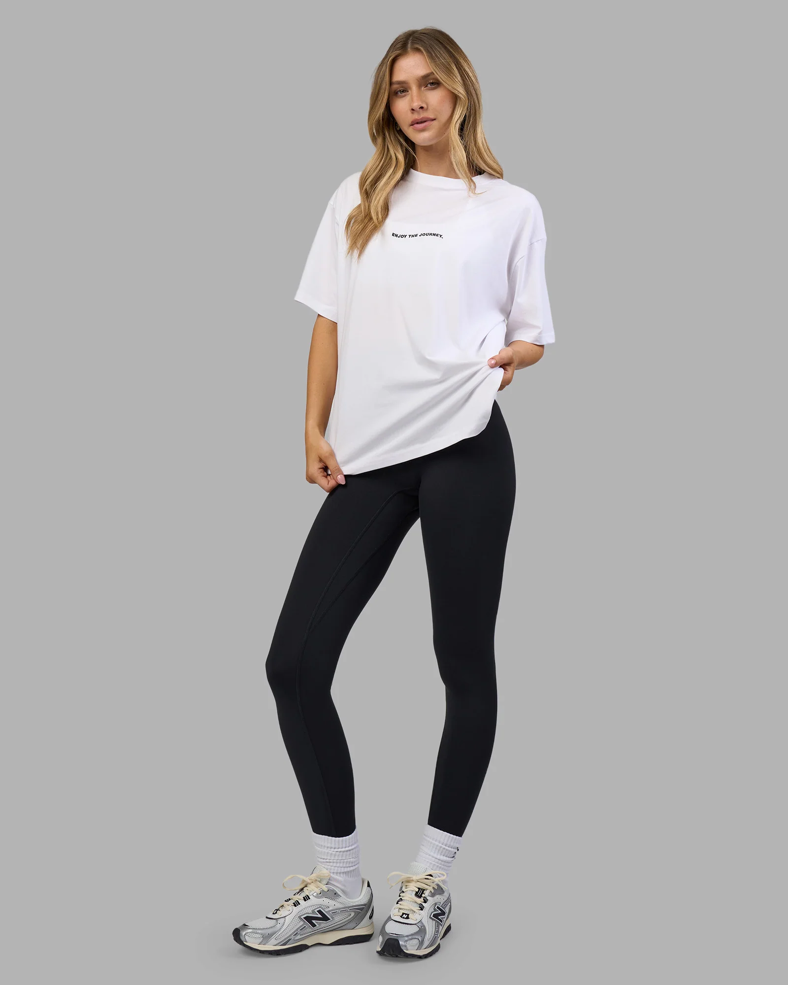 Go-To E.T.J FLXCotton Oversized Tee - White-Black