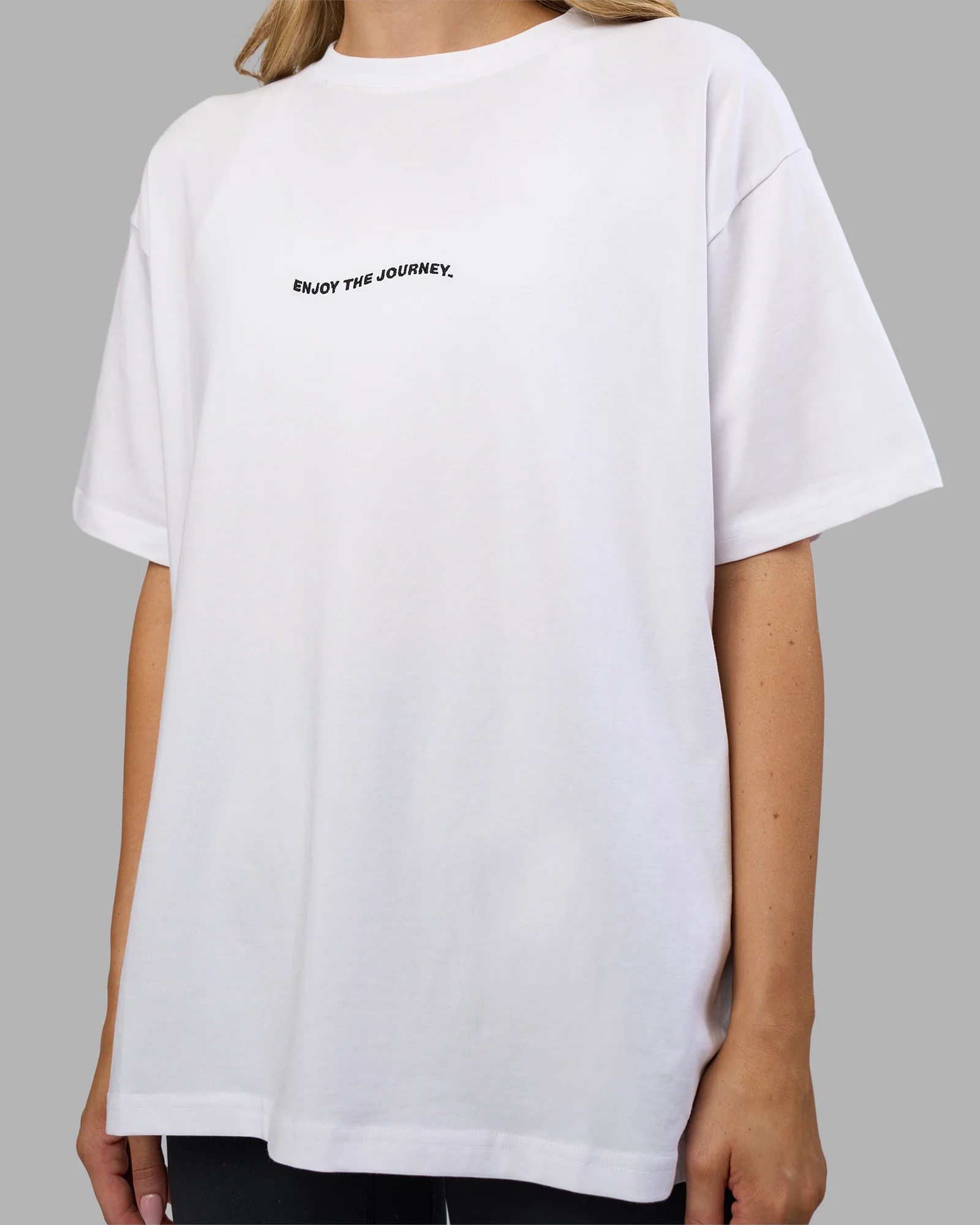 Go-To E.T.J FLXCotton Oversized Tee - White-Black