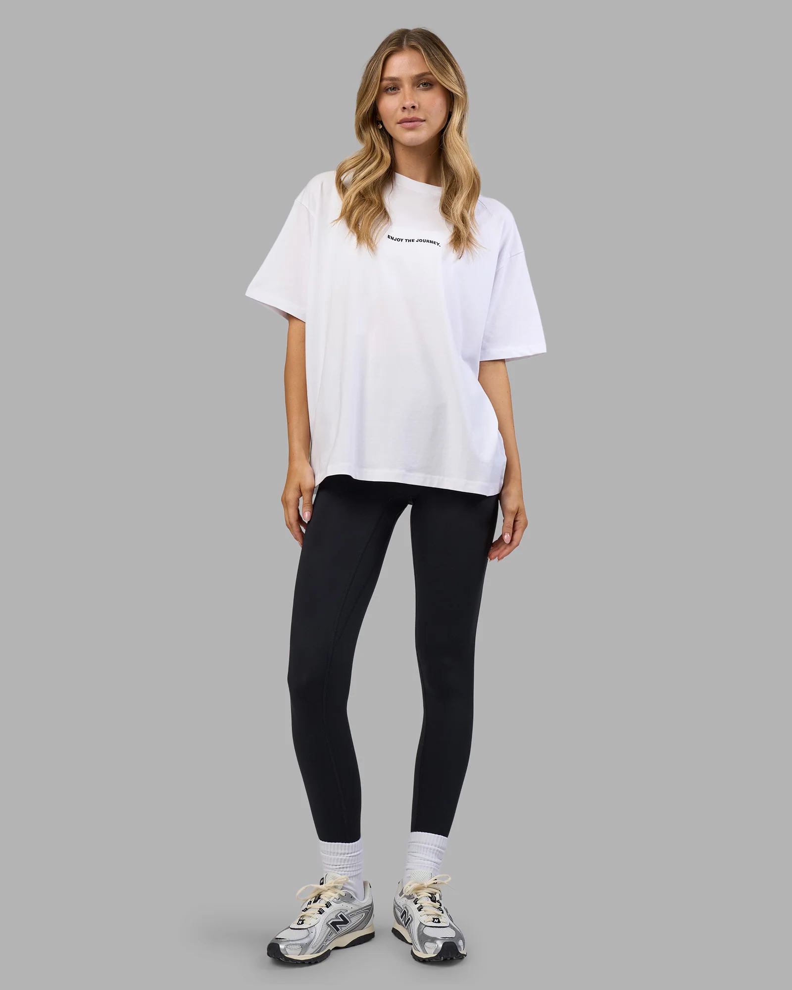 Go-To E.T.J FLXCotton Oversized Tee - White-Black