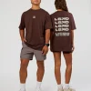 Everyday Elevation FLXCotton Oversized Tee - Hot Chocolate-Off White