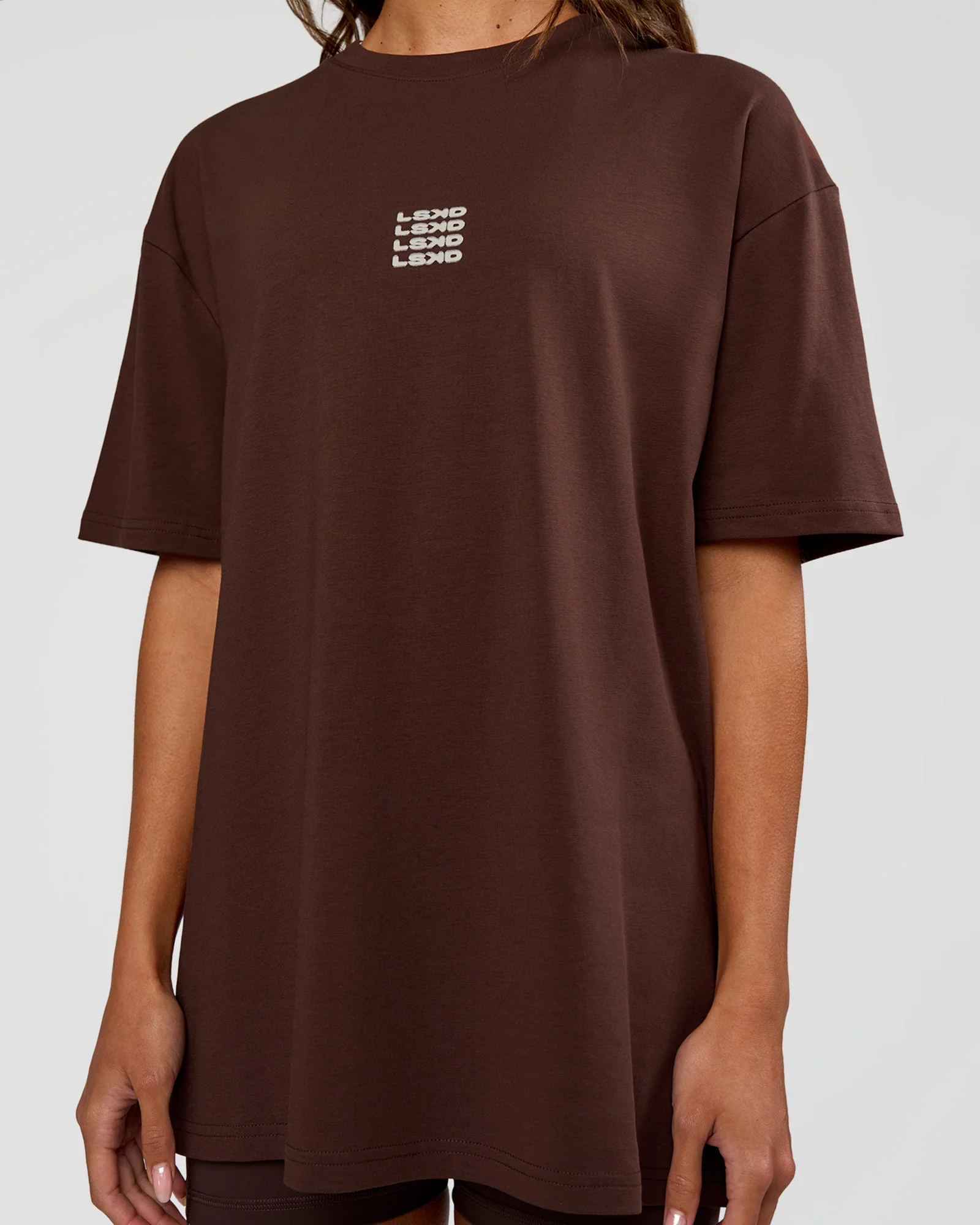 Everyday Elevation FLXCotton Oversized Tee - Hot Chocolate-Off White