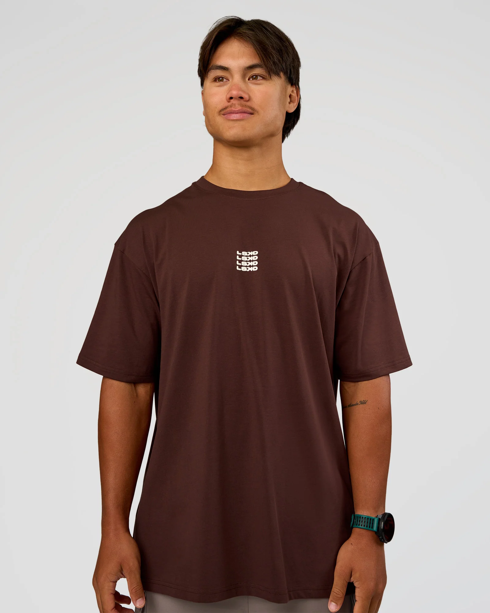 Everyday Elevation FLXCotton Oversized Tee - Hot Chocolate-Off White