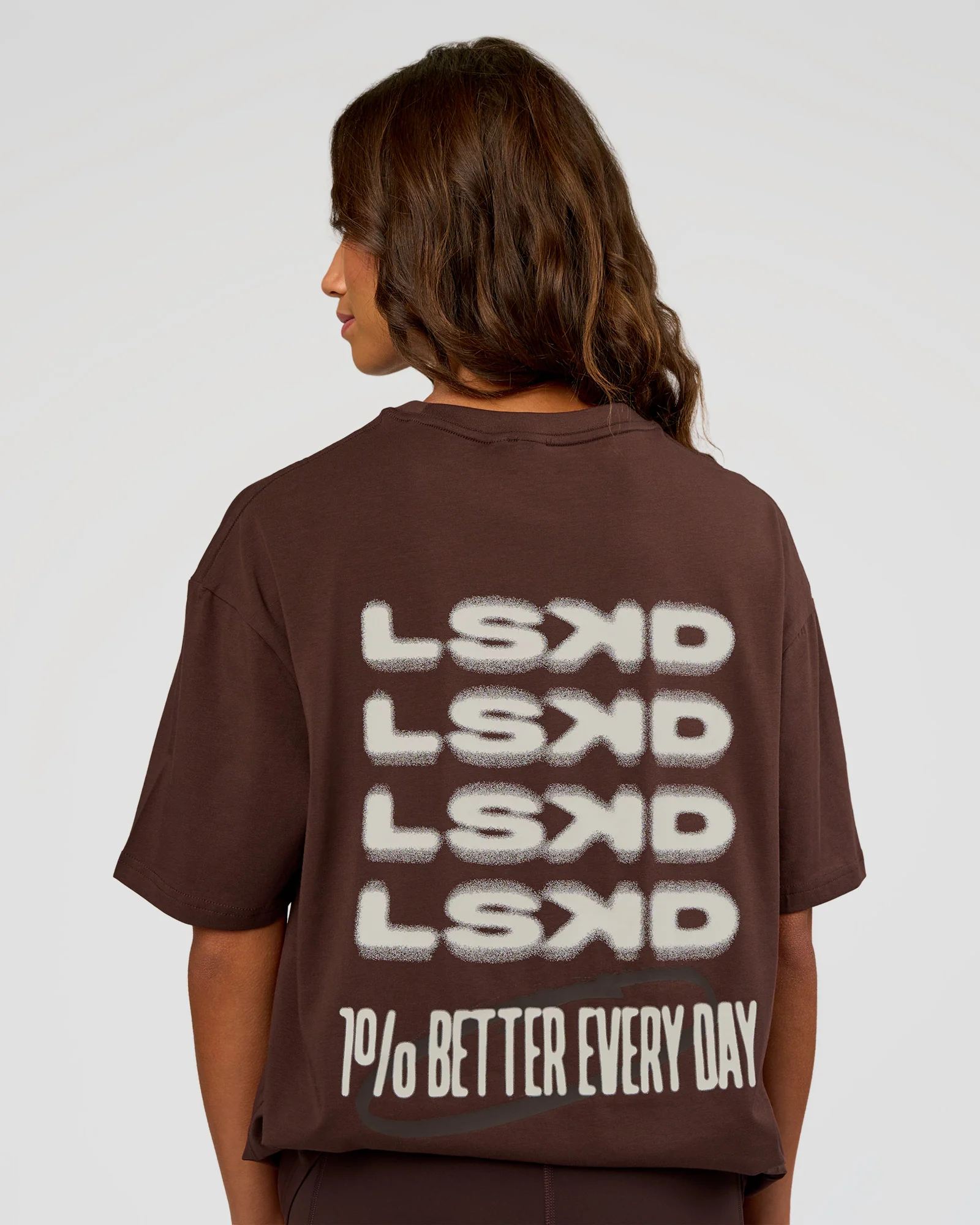 Everyday Elevation FLXCotton Oversized Tee - Hot Chocolate-Off White