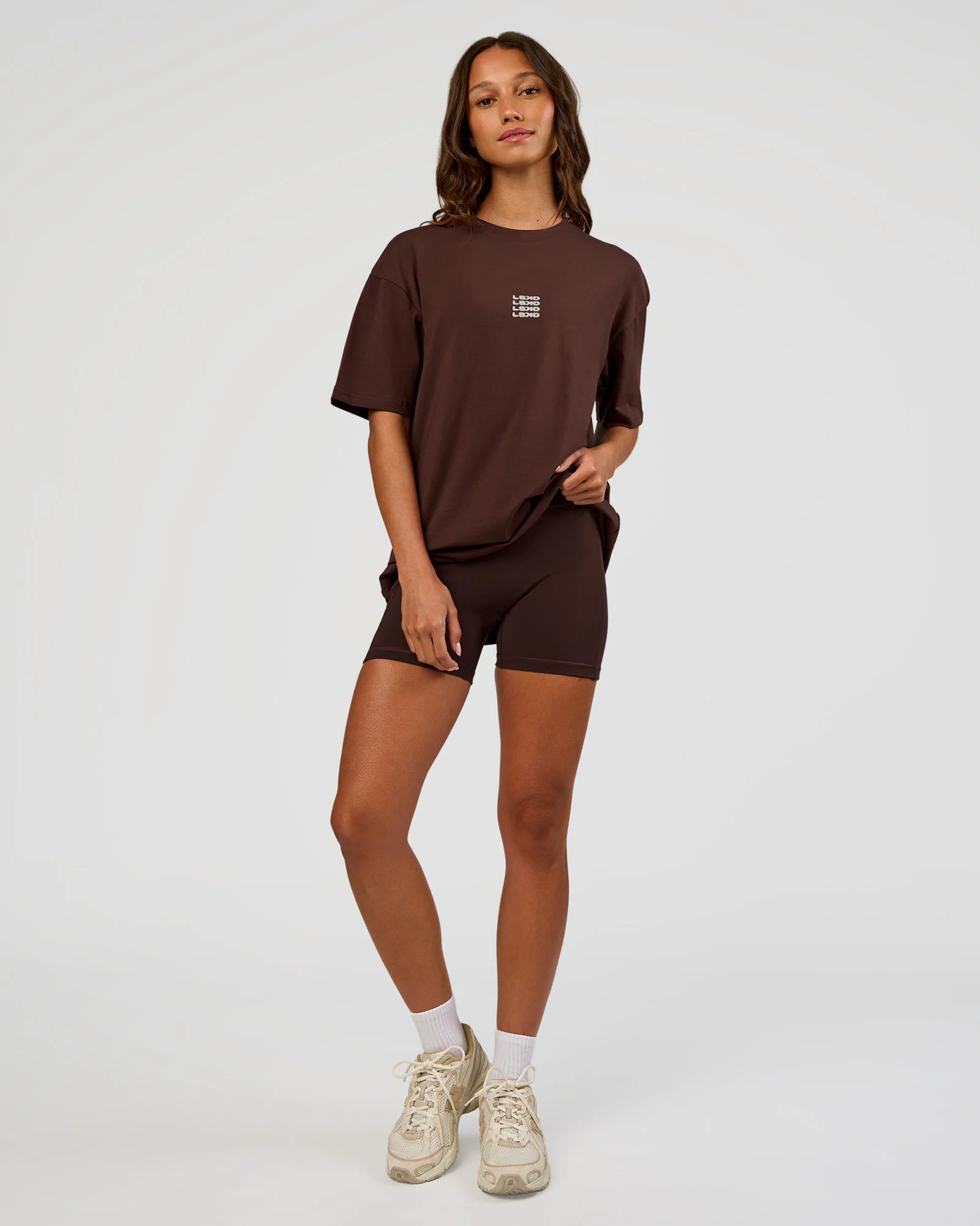Everyday Elevation FLXCotton Oversized Tee - Hot Chocolate-Off White