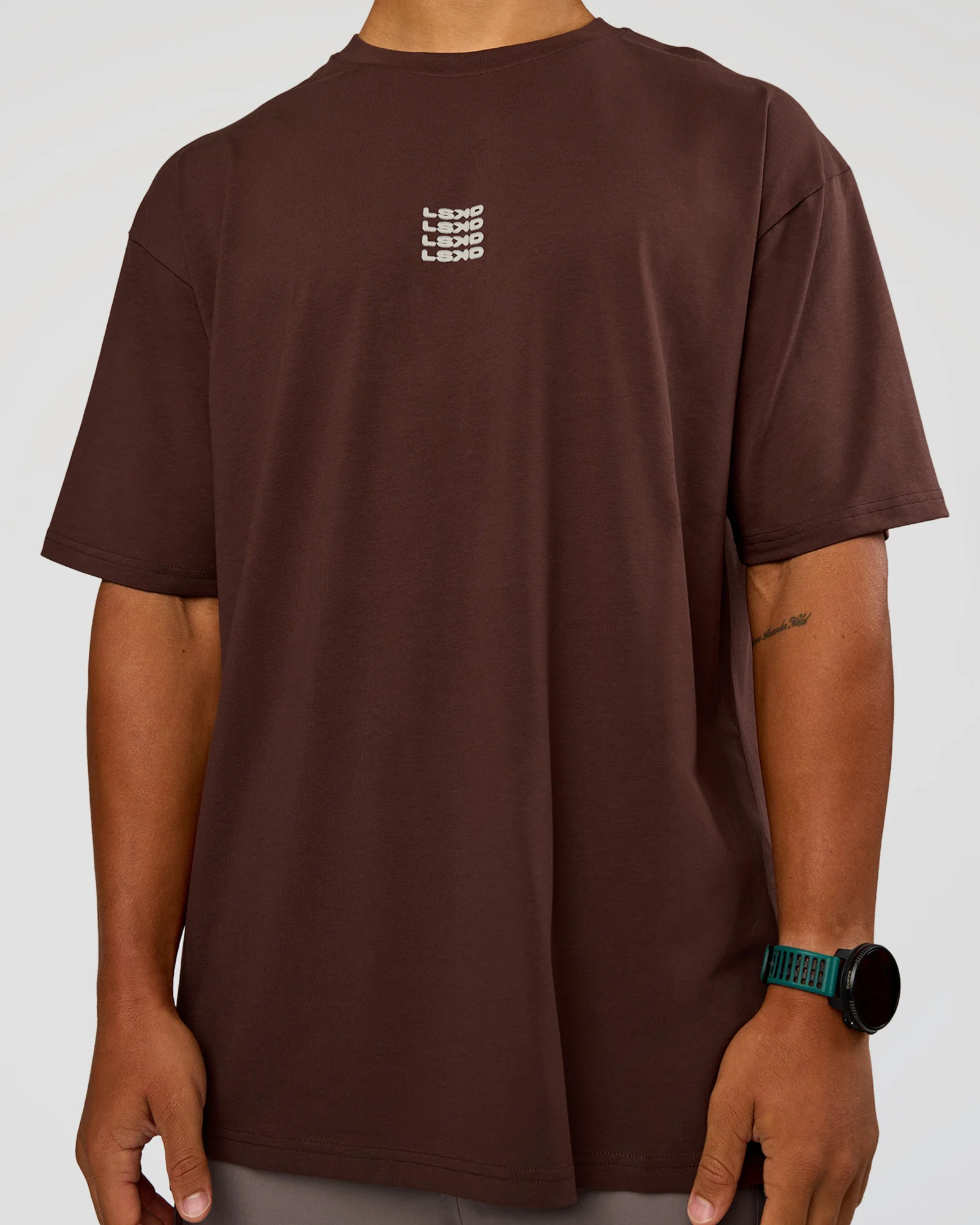 Everyday Elevation FLXCotton Oversized Tee - Hot Chocolate-Off White