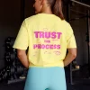 Unfit Club FLXCotton Oversized Tee - Yellow Fizz Washed-Ultra Fuchsia