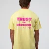 Unfit Club FLXCotton Oversized Tee - Yellow Fizz Washed-Ultra Fuchsia