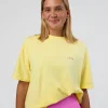 Unfit Club FLXCotton Oversized Tee - Yellow Fizz Washed-Ultra Fuchsia