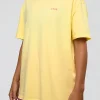 Unfit Club FLXCotton Oversized Tee - Yellow Fizz Washed-Ultra Fuchsia