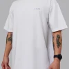 Unisex Strike Through FLXCotton Tee Oversize - White-Purple Swirl