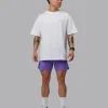 Unisex Strike Through FLXCotton Tee Oversize - White-Purple Swirl