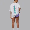 Unisex Strike Through FLXCotton Tee Oversize - White-Purple Swirl