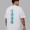 Unisex Strike Through FLXCotton Tee Oversize - White-Purple Swirl