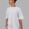 Unisex Strike Through FLXCotton Tee Oversize - White-Purple Swirl
