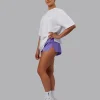 Unisex Strike Through FLXCotton Tee Oversize - White-Purple Swirl