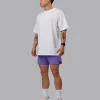 Unisex Strike Through FLXCotton Tee Oversize - White-Purple Swirl
