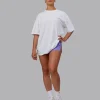 Unisex Strike Through FLXCotton Tee Oversize - White-Purple Swirl