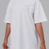 Unisex Strike Through FLXCotton Tee Oversize - White-Purple Swirl