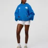 Static Grit Unisex Boxy Hoodie - Palace Blue-White