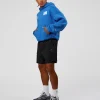 Static Grit Unisex Boxy Hoodie - Palace Blue-White
