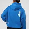 Static Grit Unisex Boxy Hoodie - Palace Blue-White