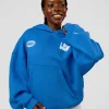 Static Grit Unisex Boxy Hoodie - Palace Blue-White