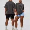 Move Fast Heavyweight Oversized Tee - Dark Storm Washed