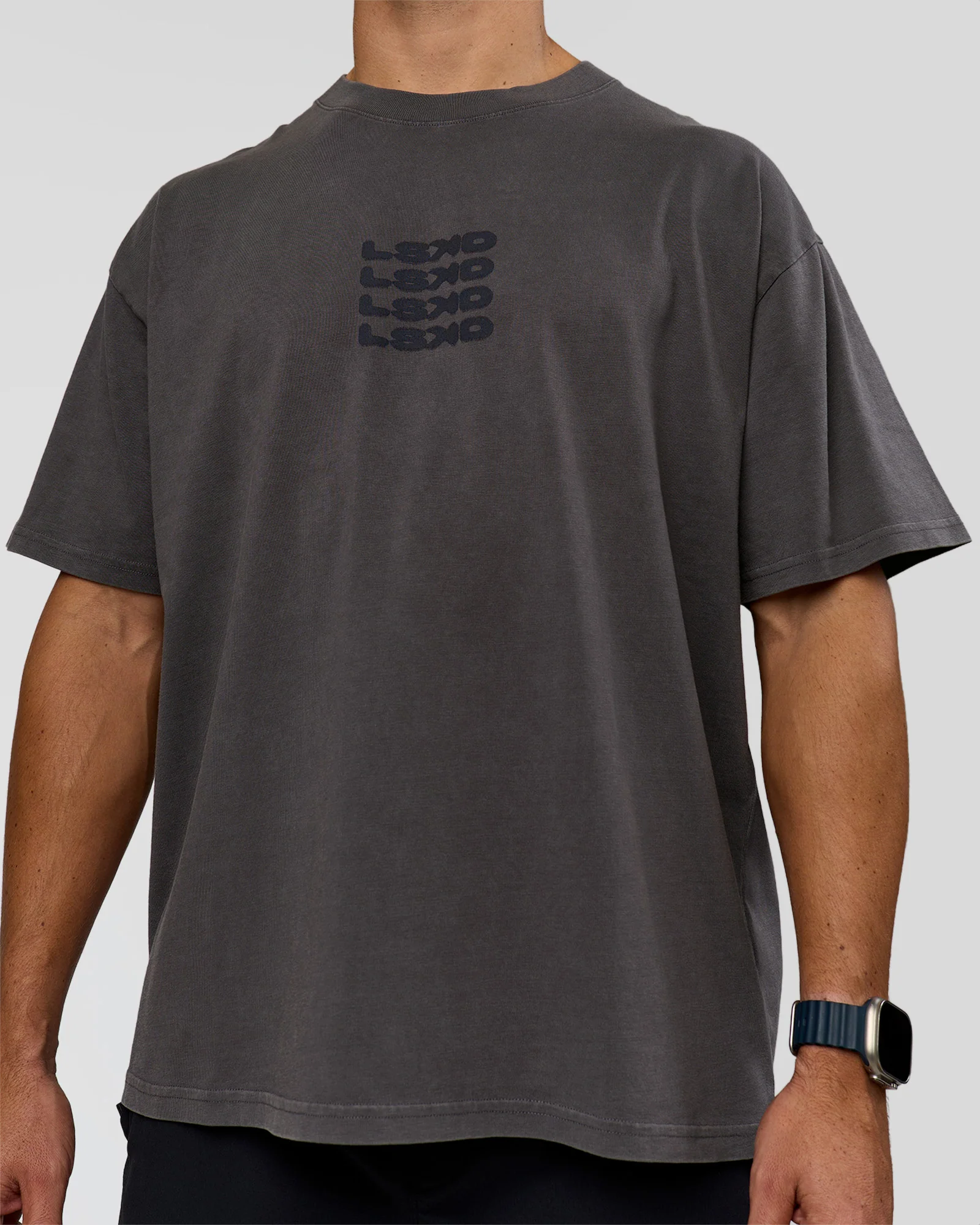 Move Fast Heavyweight Oversized Tee - Dark Storm Washed