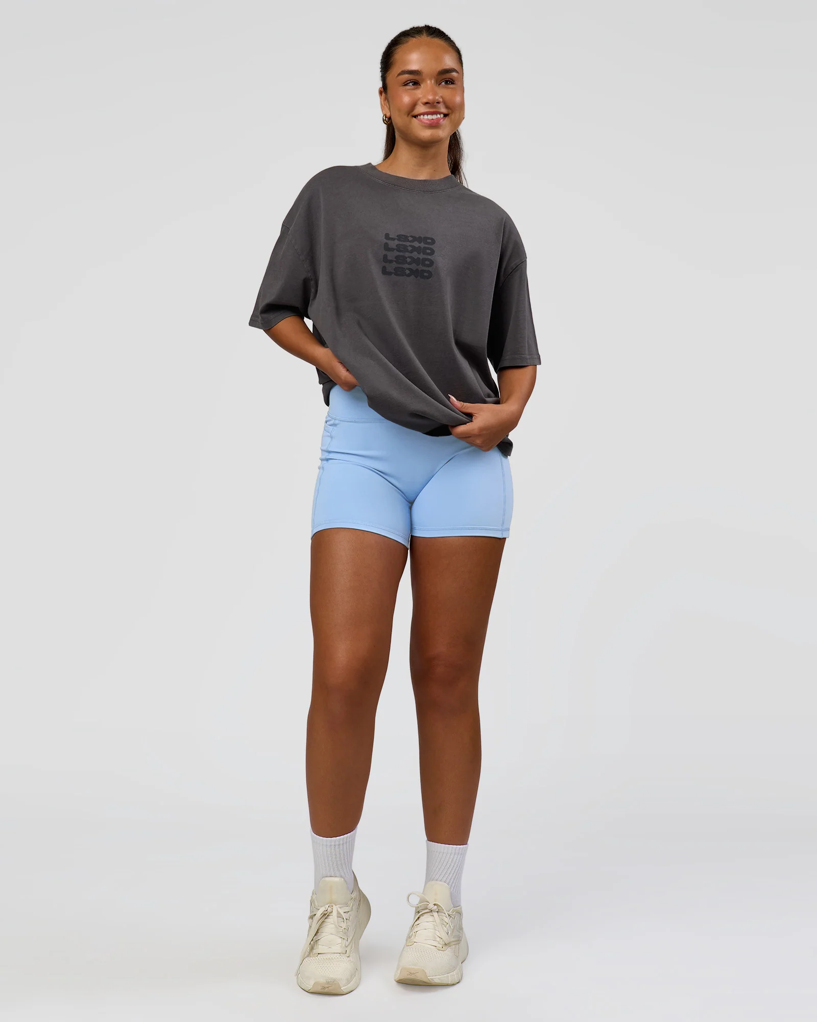 Move Fast Heavyweight Oversized Tee - Dark Storm Washed
