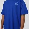 Sticker Heavyweight Oversized Tee - Electric Indigo-Baltic Sea
