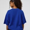 Sticker Heavyweight Oversized Tee - Electric Indigo-Baltic Sea