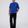 Sticker Heavyweight Oversized Tee - Electric Indigo-Baltic Sea