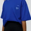Sticker Heavyweight Oversized Tee - Electric Indigo-Baltic Sea