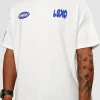 Static Grit Heavyweight Oversized Tee - White-Electric Indigo