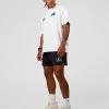 Static Grit Heavyweight Oversized Tee - White-Electric Indigo