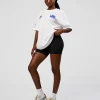 Static Grit Heavyweight Oversized Tee - White-Electric Indigo