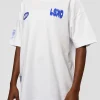 Static Grit Heavyweight Oversized Tee - White-Electric Indigo