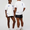Static Grit Heavyweight Oversized Tee - White-Electric Indigo
