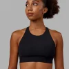 Resistance Ribbed Sports Bra - Black
