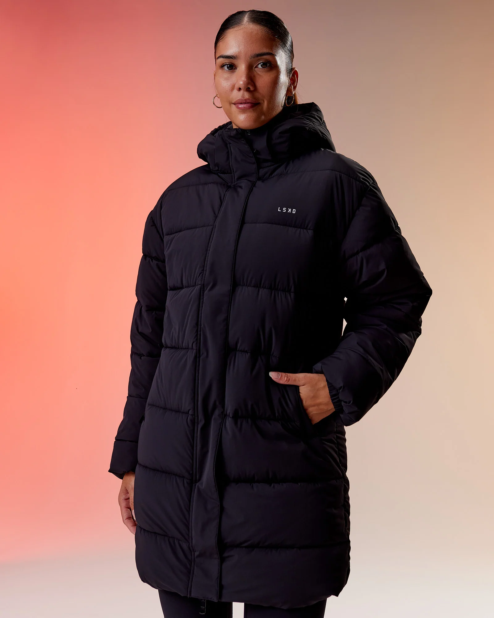 Go-To Puffer Long Jacket - Black
