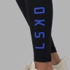 Rep Ultra High-Rise Full Length Legging Pockets - Black-Power Cobalt