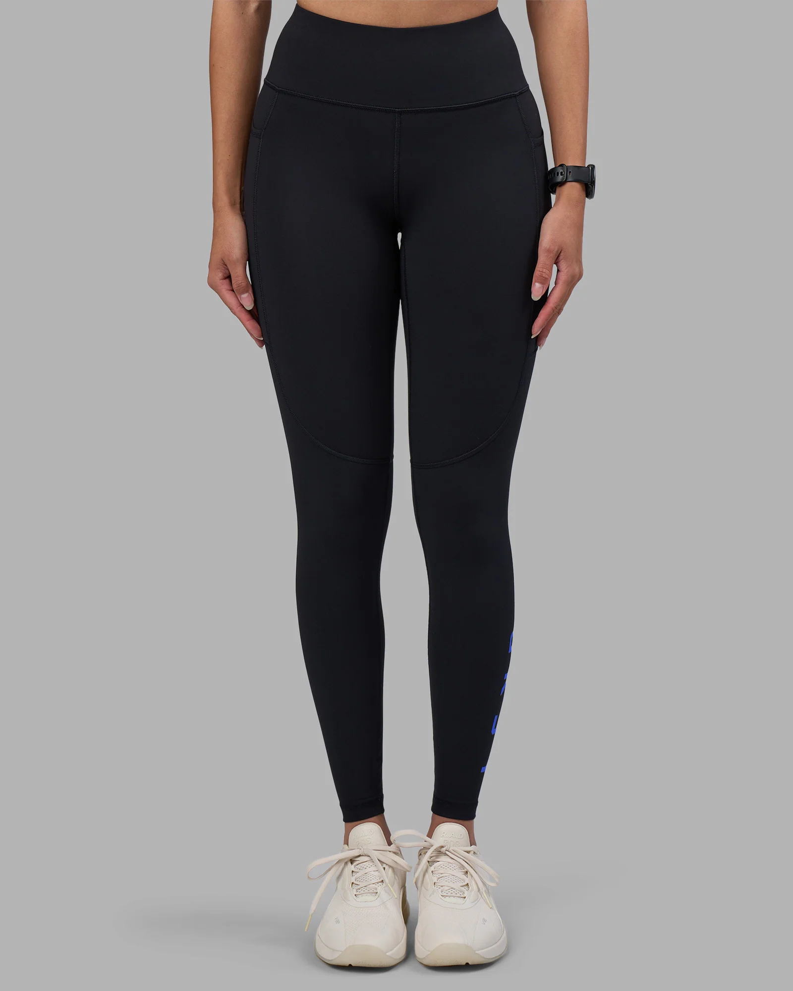 Rep Ultra High-Rise Full Length Legging Pockets - Black-Power Cobalt