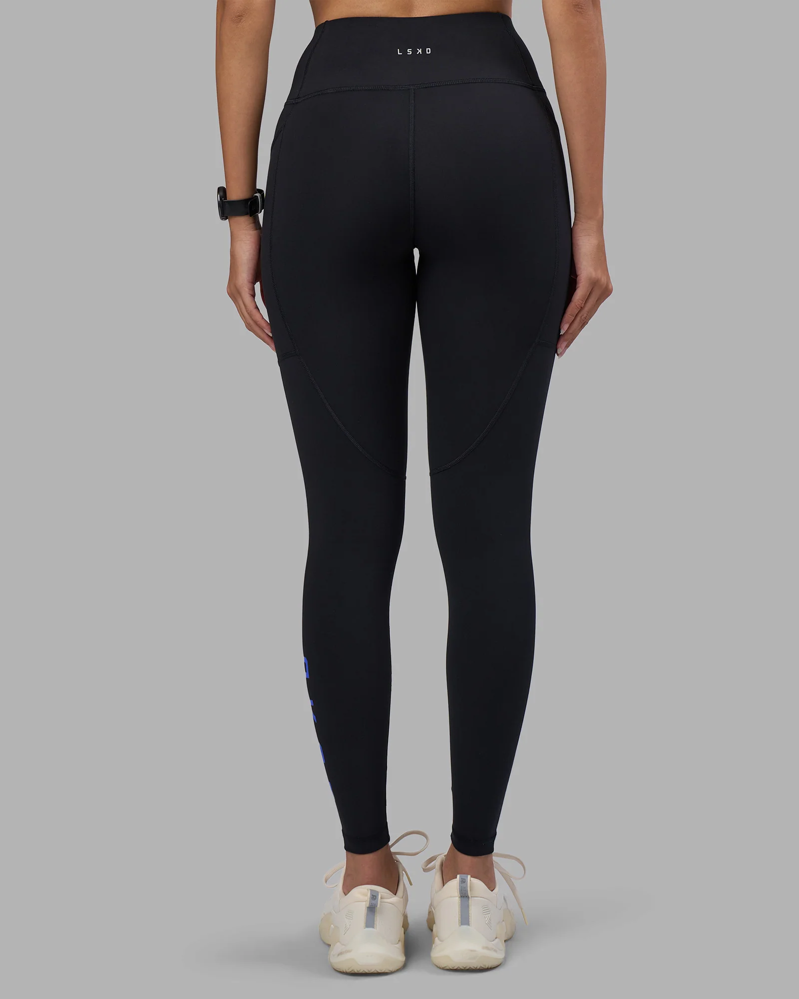 Rep Ultra High-Rise Full Length Legging Pockets - Black-Power Cobalt