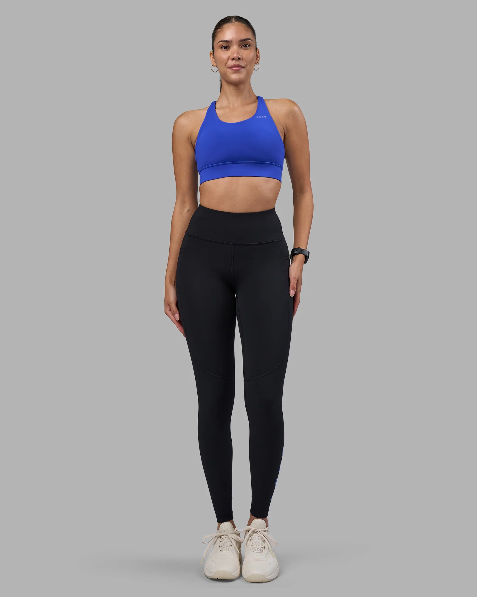 Rep Ultra High-Rise Full Length Legging Pockets - Black-Power Cobalt
