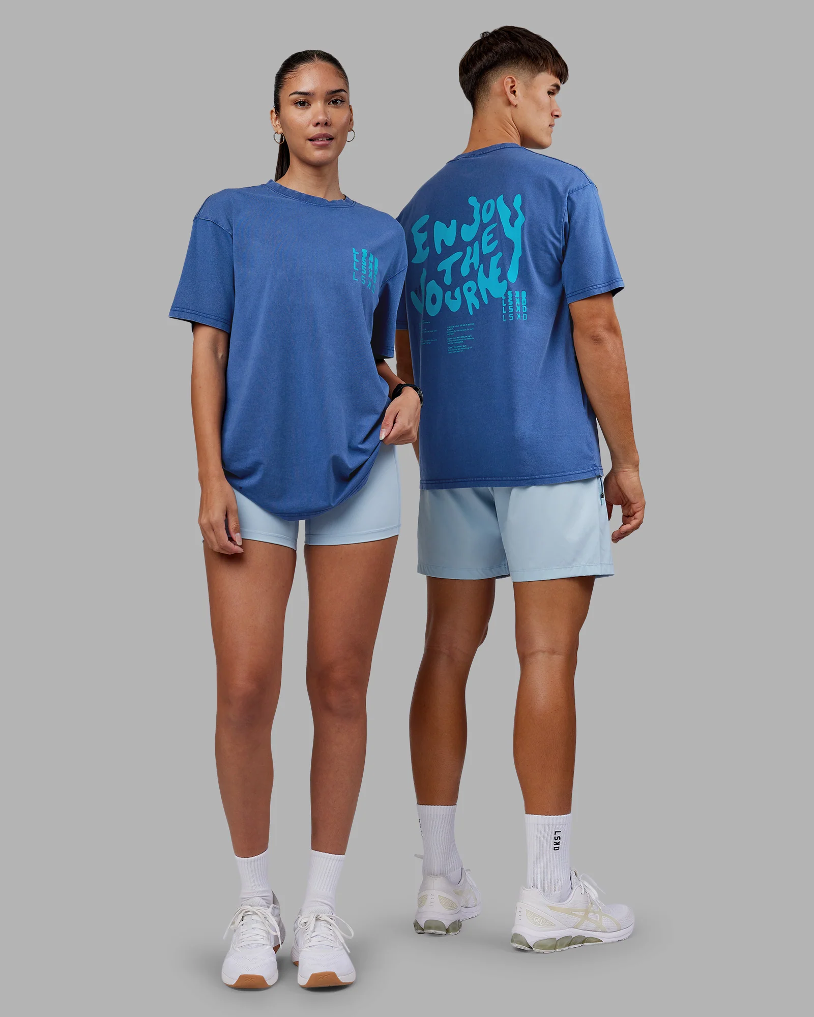 Inferno Journey FLXCotton Oversized Tee - Midnight Blue Washed-Blue