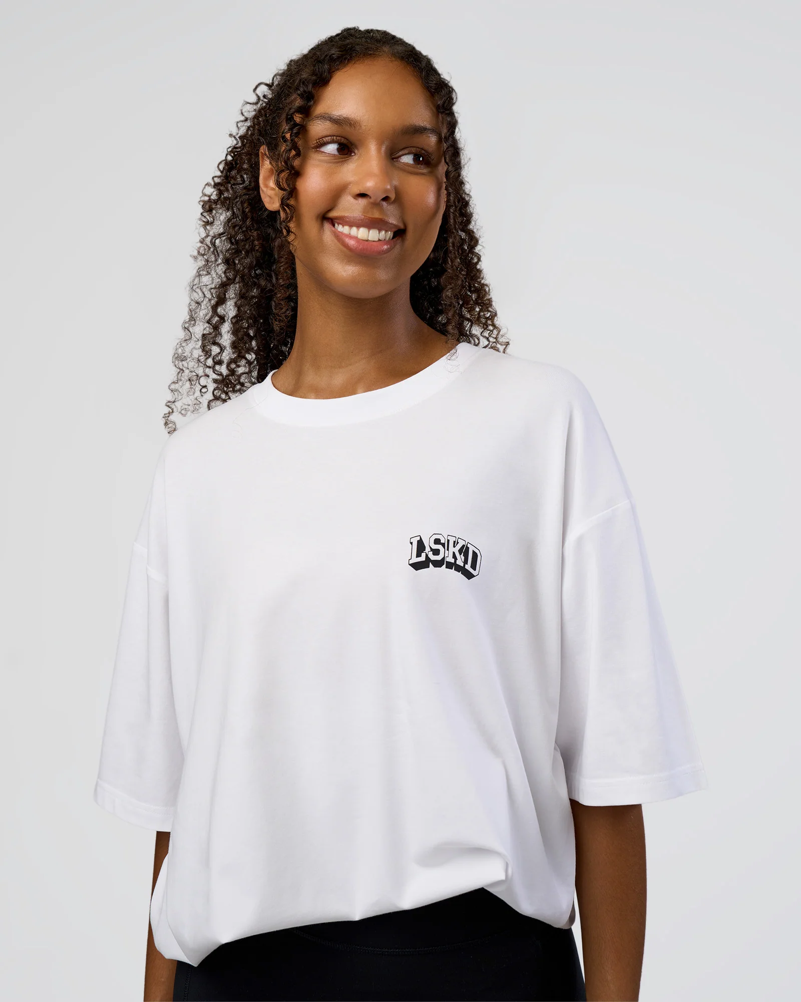 Grid FLXCotton Oversized Tee - White-Black