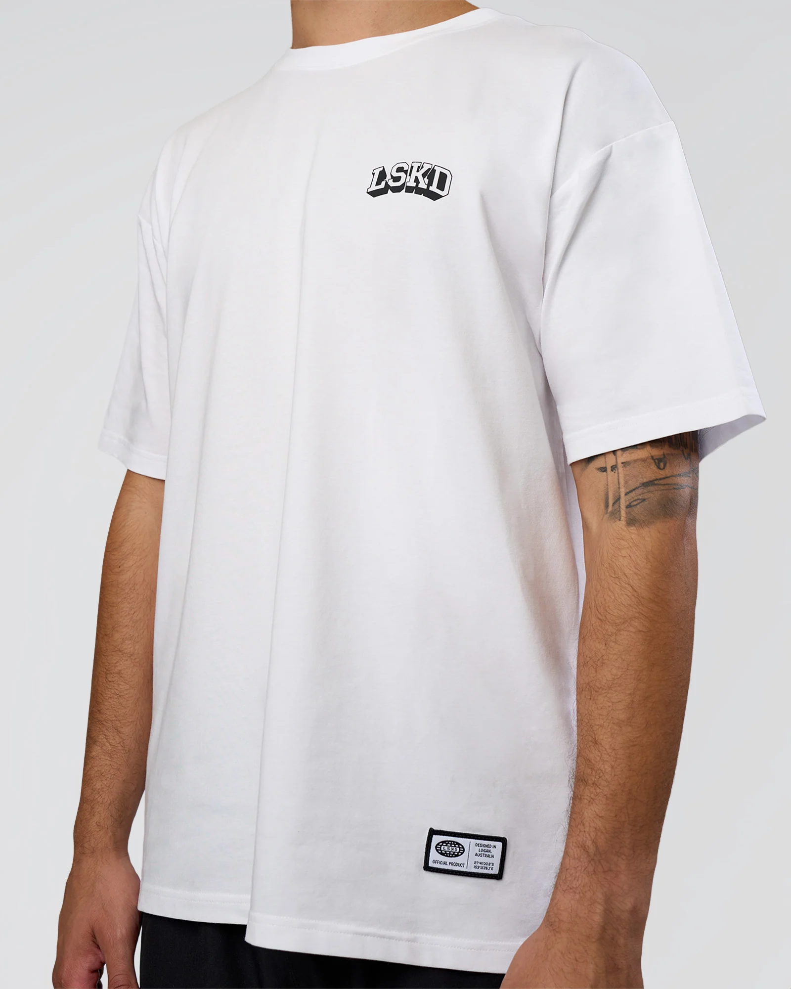 Grid FLXCotton Oversized Tee - White-Black