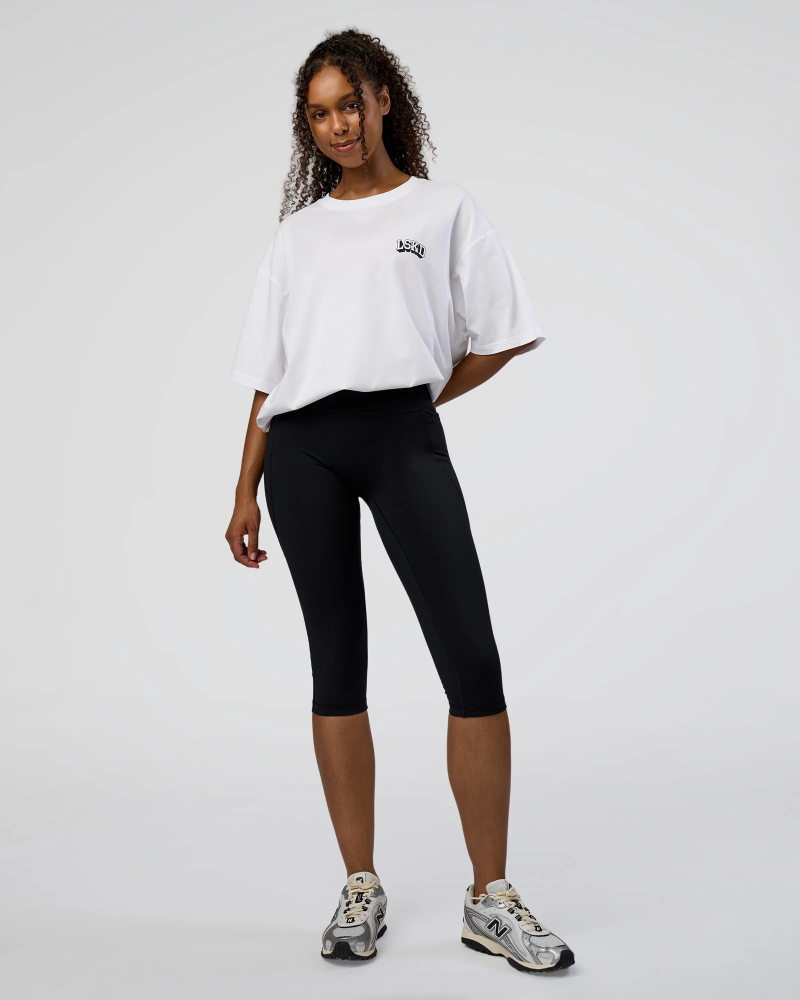 Grid FLXCotton Oversized Tee - White-Black